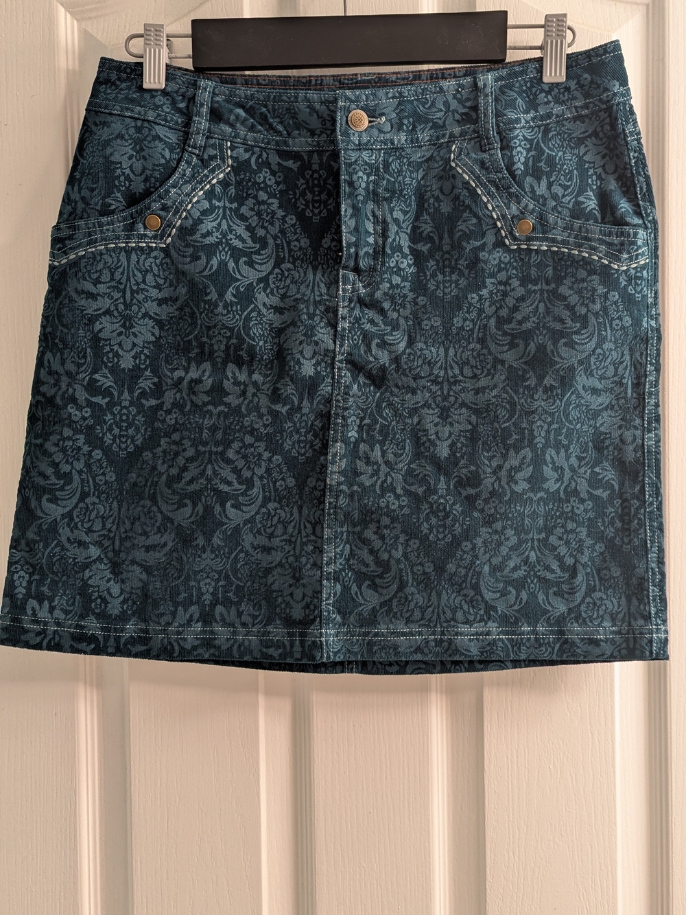 Royal Robbins Teal Corduroy Mini Skirt